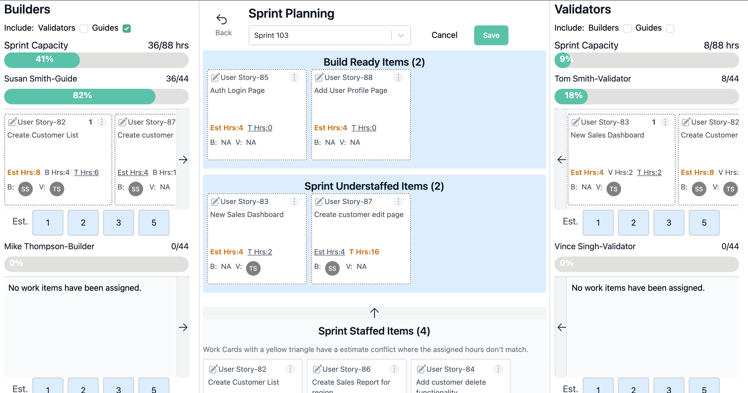 Sprint Planning screenshot